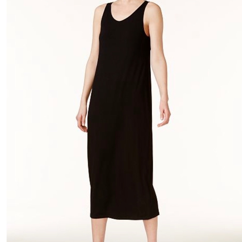 Eileen Fisher Scoop Neck Midi Dress